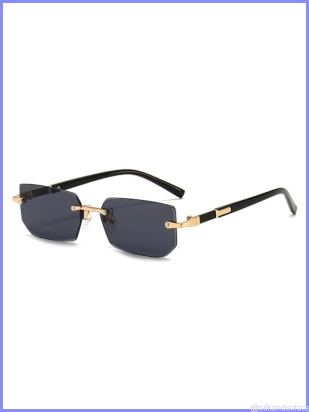 Retro Frameless Rimless Rectangle Sunglasses Eyewear Shades for Men Women
